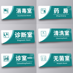 口腔诊所标识牌用品大全牙科诊室门牌定制医院外内科室牌门诊指示标志美容院卫生院诊疗治疗清洗消毒标签标牌