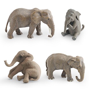 跨境仿真儿童认知野生动物大象模型非洲象祈祷象亚洲象装饰摆件