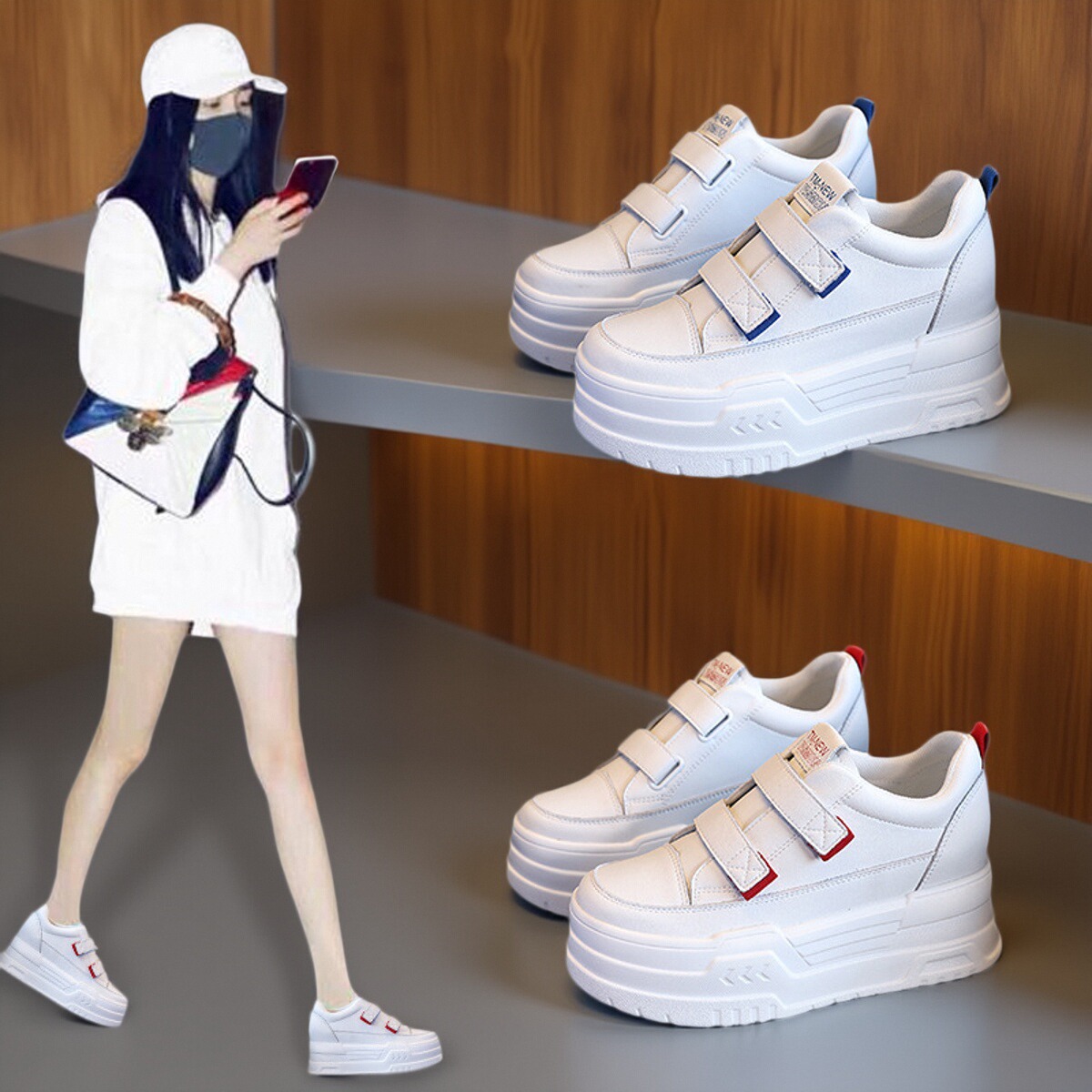 小白鞋女厚底2025春季休闲板鞋