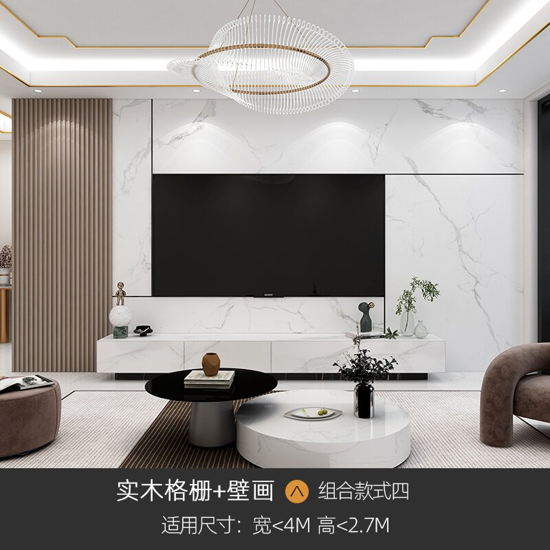 选网红实木格栅电视墙背景纸壁壁饰装H客厅沙发P护墙板影视墙壁布