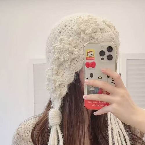 雪花水母帽手工DIY钩针编织材料