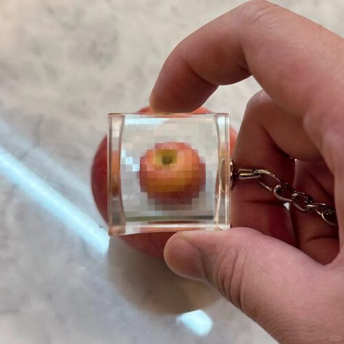 我的世界像素石马赛克透明钥匙扣