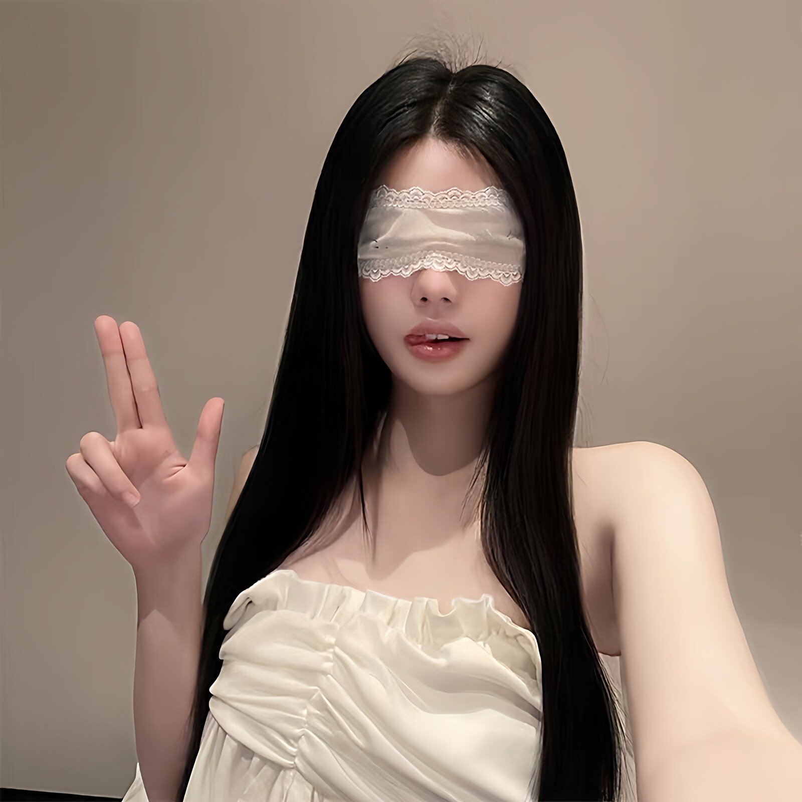 黑色蒙眼丝带蕾丝情调禁欲系性感遮眼面纱舞会派对约会道具女