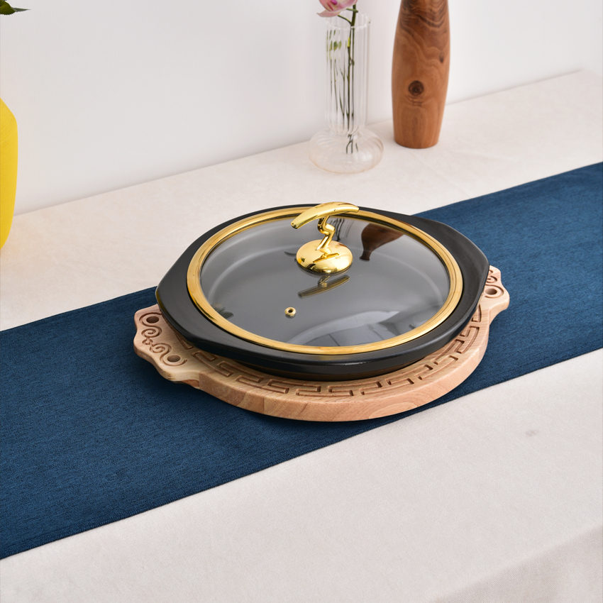 郸韵干烧煲平底砂锅浅平锅蒜茸虾仁粉丝煲砂锅耐高温明火陶德砂锅