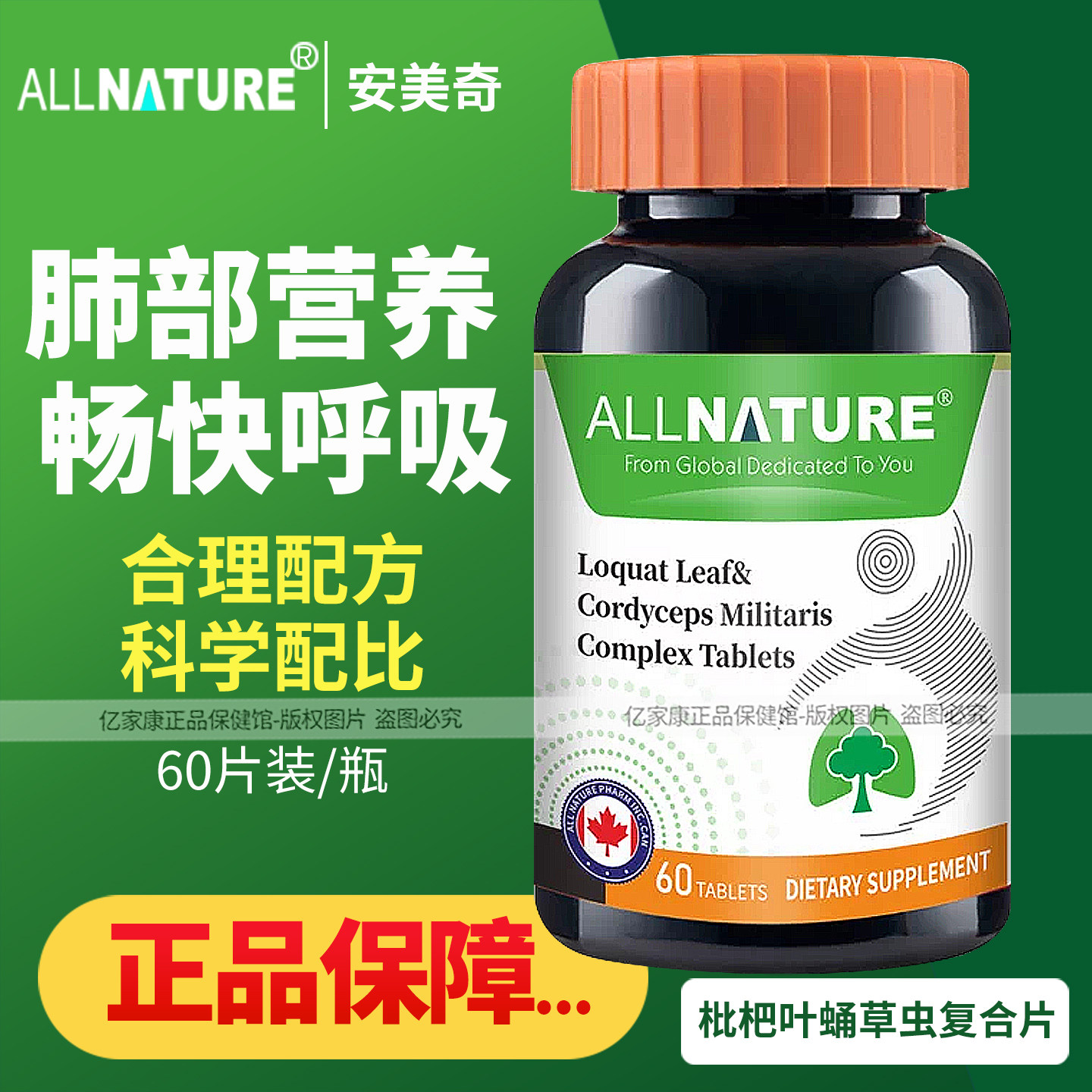 安美奇枇杷叶蛹虫草复合片正品