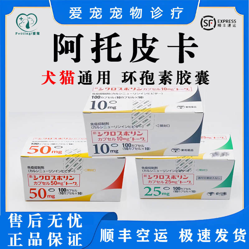 日本宠物环孢素胶囊IBD阿托皮卡口炎过敏异位性皮炎免疫介导抑制