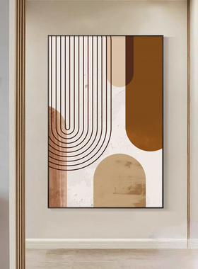 莫兰迪线条现代简约抽象客厅沙发背景墙装饰画落地画卧室玄关挂画