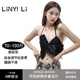 明星同款 Linyi 辣妹吊带背心上衣女绑带牛仔抹胸