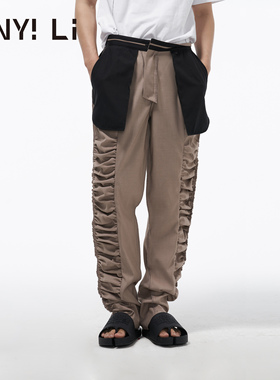 Linyi Li秋冬堆堆裤宽松长裤锥形裤不贴腿裤子休闲裤男女同款