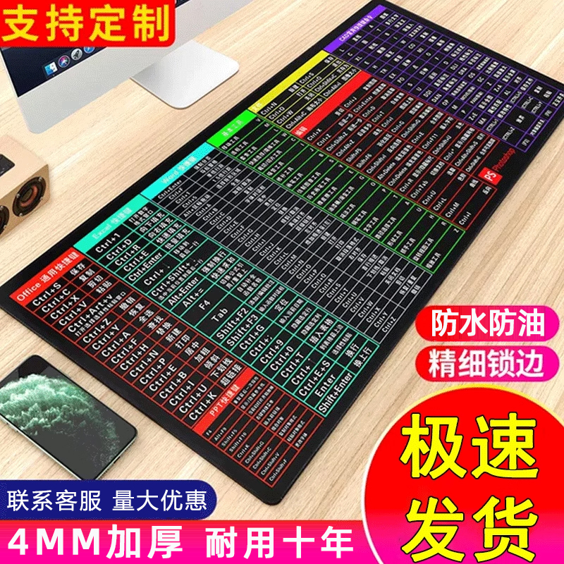 鼠标垫超大WPS办公快捷键大全