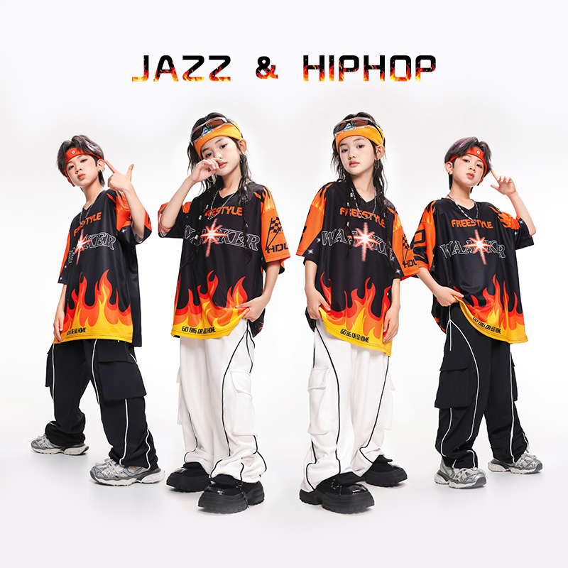 狮园男女童嘻哈街舞短袖