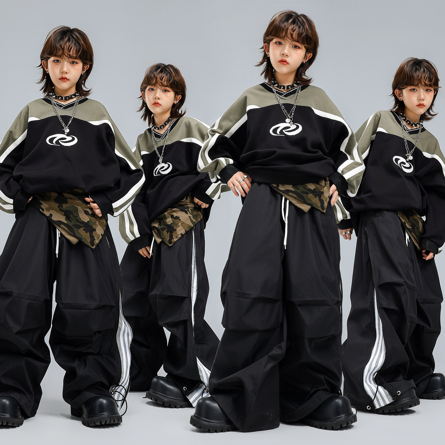 街舞儿童潮服套装男童hiphop潮牌走秀童装女童架子鼓炸街演出服装,童装/婴儿装/亲子装,儿童演出服,淘宝优惠券,粉丝福利购,淘宝优惠卷