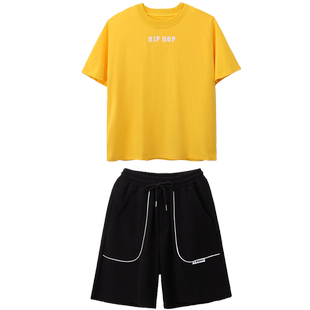 街舞儿童潮服嘻哈重磅T恤练功班服定制夏套装少儿hiphop表演出服