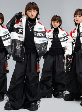 街舞儿童潮服套装男童嘻哈hiphop宽松练功服女童时髦潮牌演出服装