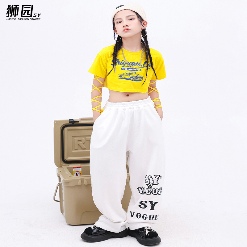 女童韩版爵士舞短款上衣卫裤