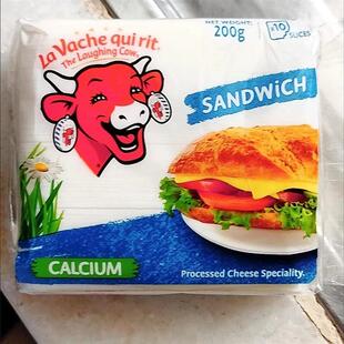 新货乐芝牛切片奶酪三明治原味芝士片10片早餐即食汉堡奶酪片200g