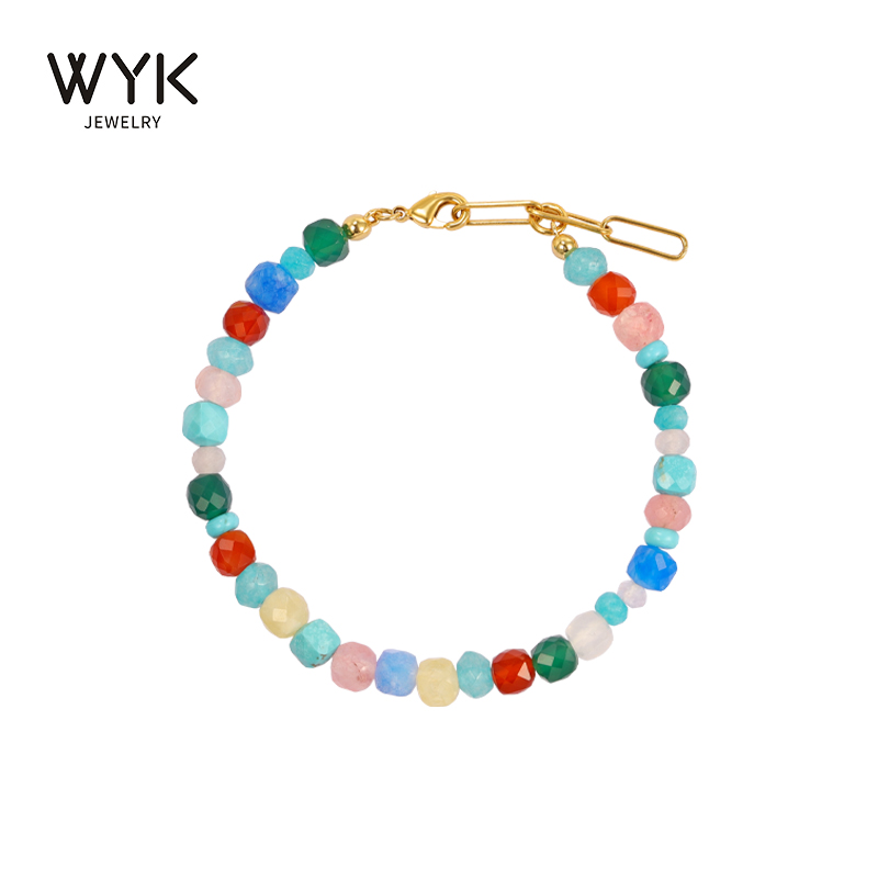 正品辛芷蕾花少同款天然宝石彩色串珠水晶手链女2023新款爆款手饰