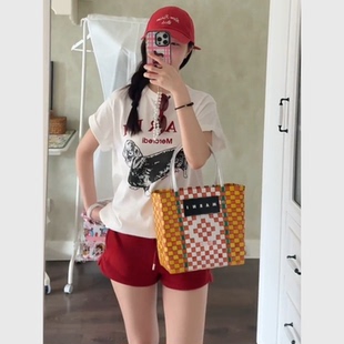 潮酷創(chuàng)意臘腸狗印花T恤女夏新款 美式 正肩顯瘦減齡百搭休閑甜辣風