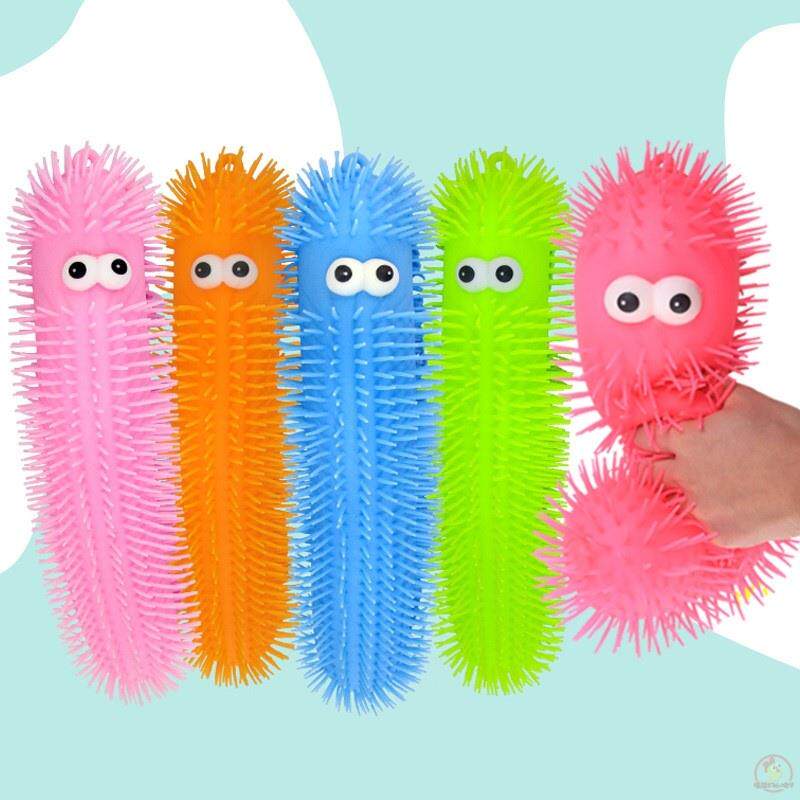 빛나는 애벌레 환기 공 대형 애벌레 장난감 스트레스 릴리프 공 어린이 머리 부드러운 플라스틱 여름 밤 시장 마구간 뜨거운 판매