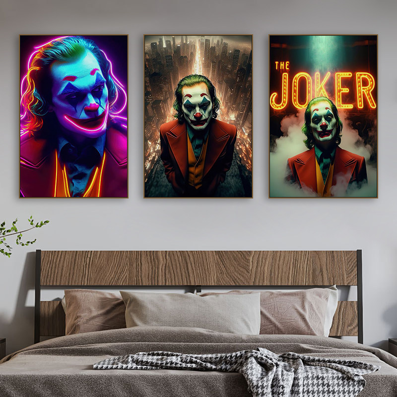 小丑挂画客厅卧室希斯莱杰Joker电影装饰画酒吧ktv包厢壁画