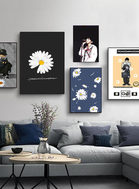 权志龙GD装饰画潮流小雏菊时尚服装店挂画太阳花BIGBANG壁画