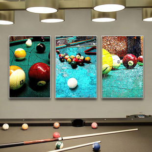 桌球室装饰画斯诺克台球厅抽象油画风挂画会所俱乐部背景墙壁画