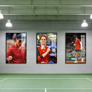网球明星装饰画网球馆挂画体育馆意大利运动员扬尼克·辛纳壁画