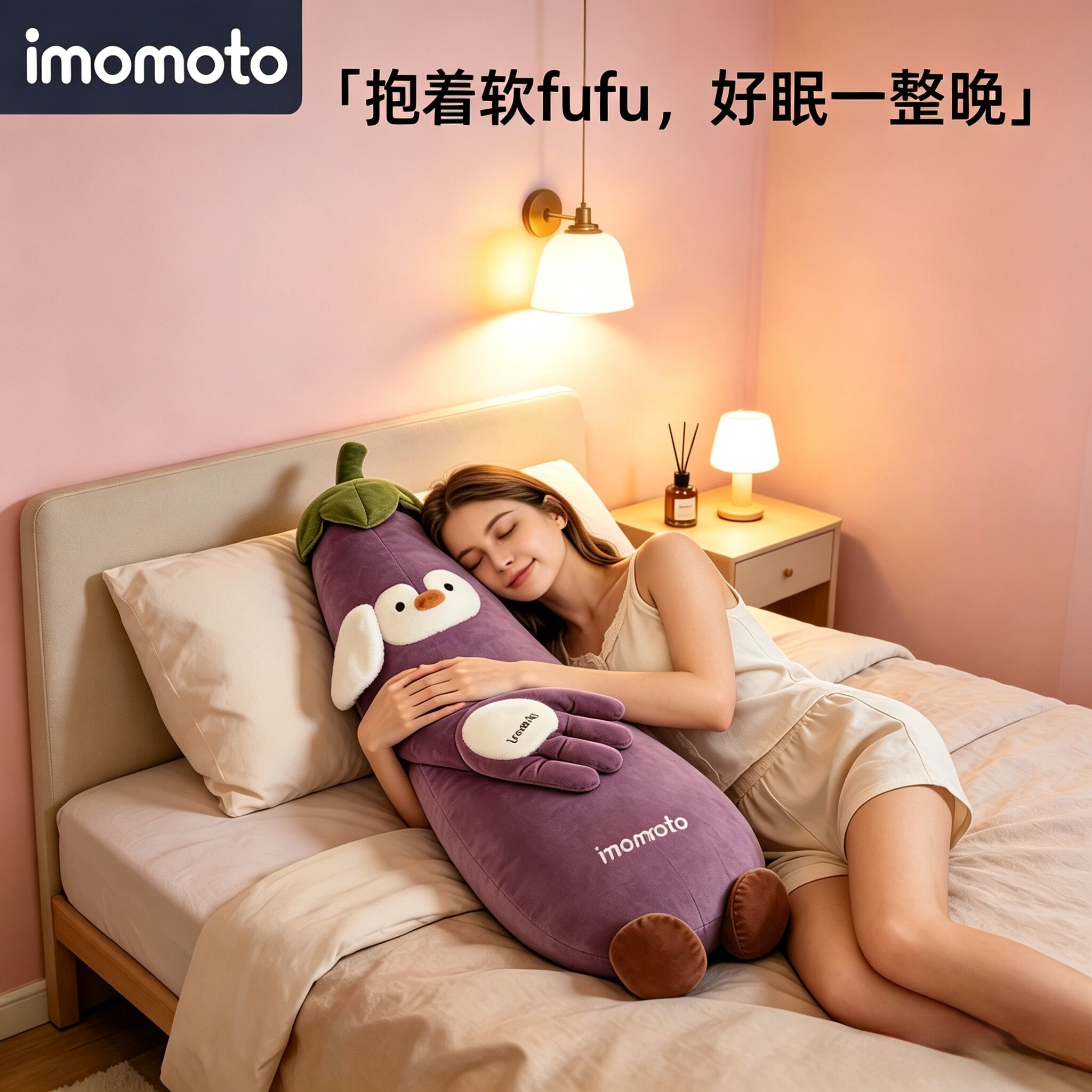 imomoto茄子大王安抚抱枕大玩偶图片