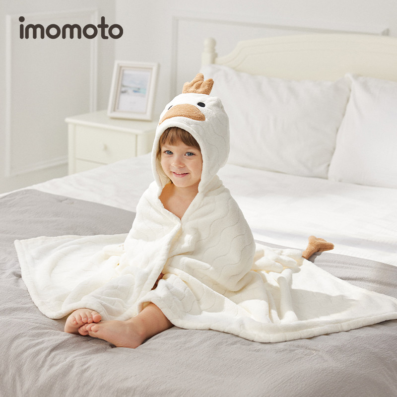 imomoto宝宝儿童浴巾秋冬浴袍