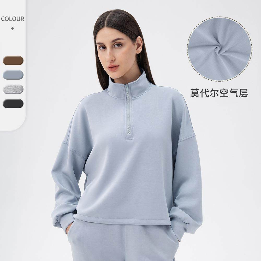 Yoga Collar Clothes Sweatshirt Tops Sports Loose Stand