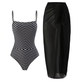 covering belly hot swimsuit beach one striped piece