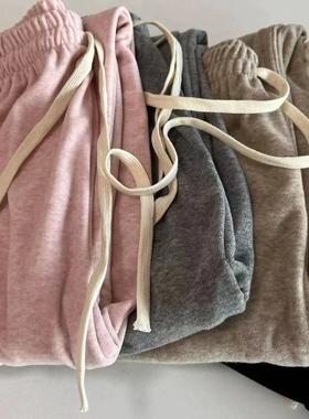 pants pants for white straight-tube towel knitted wide-leg