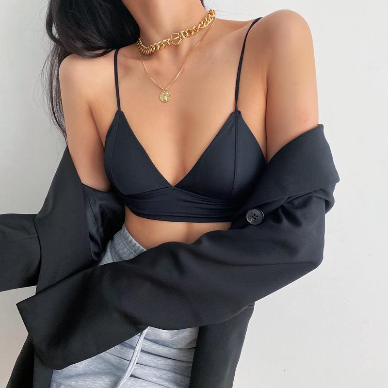 No-rim triangle cup bra set thin beautiful back seamless