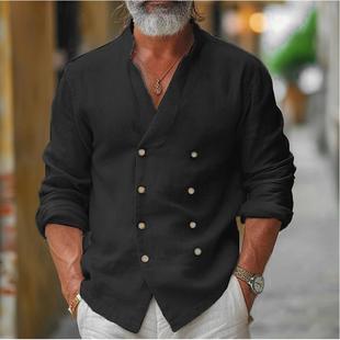 double fashion Mens size home leisure shirt large breasted