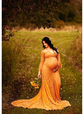 dress photography dress fluttering women pregnant tail long