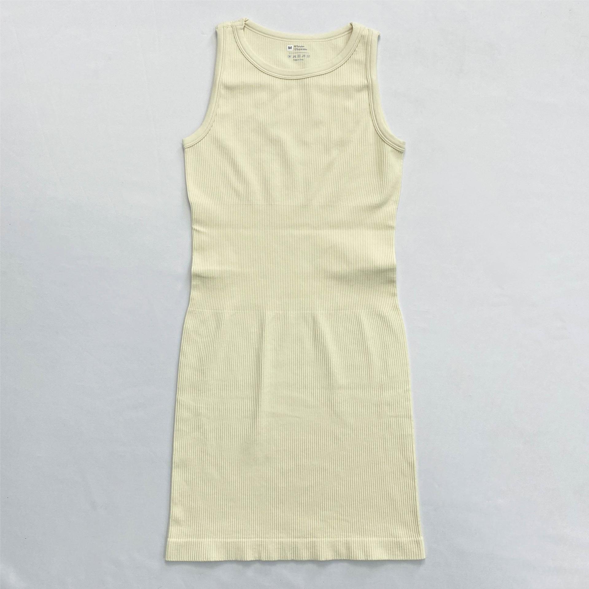 Yoga clothing womens simple round neck solid color