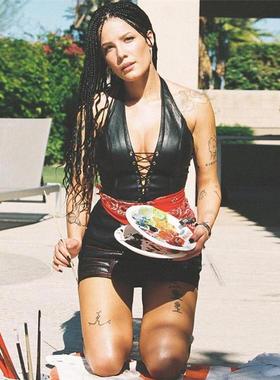 nibber sexy black leather crop womens backless camisole