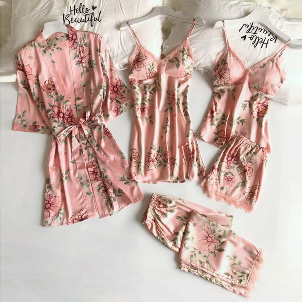 bathrobe nightgown underwear clothes home set five-piece