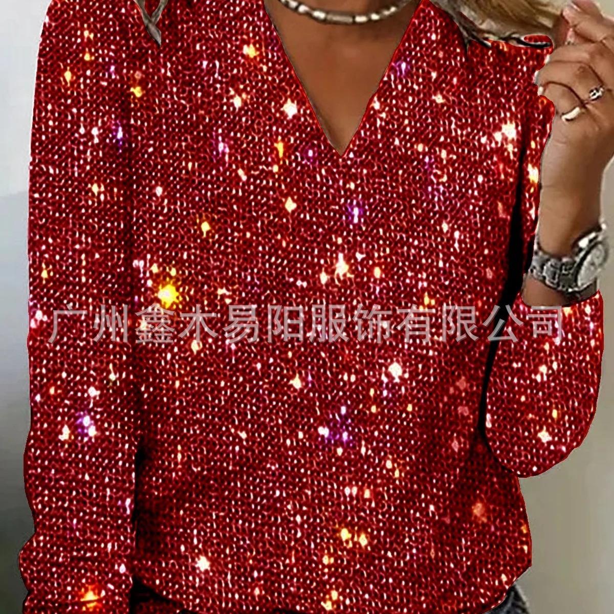 top sleeve long sequin color solid daily elegant commuting