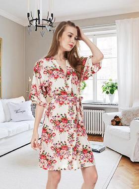 Cotton pajamas one-piece women clothes nightgown bathrobe