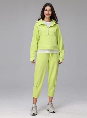 warm hooded sweater sports women yoga loose sleeve jacket