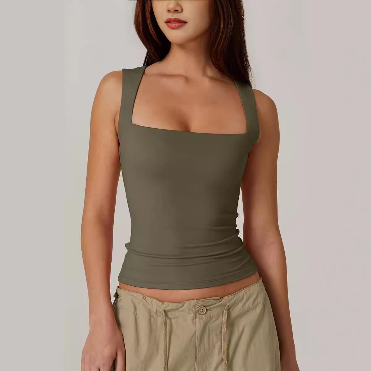 tops yoga padded support medium sexy shirts white black