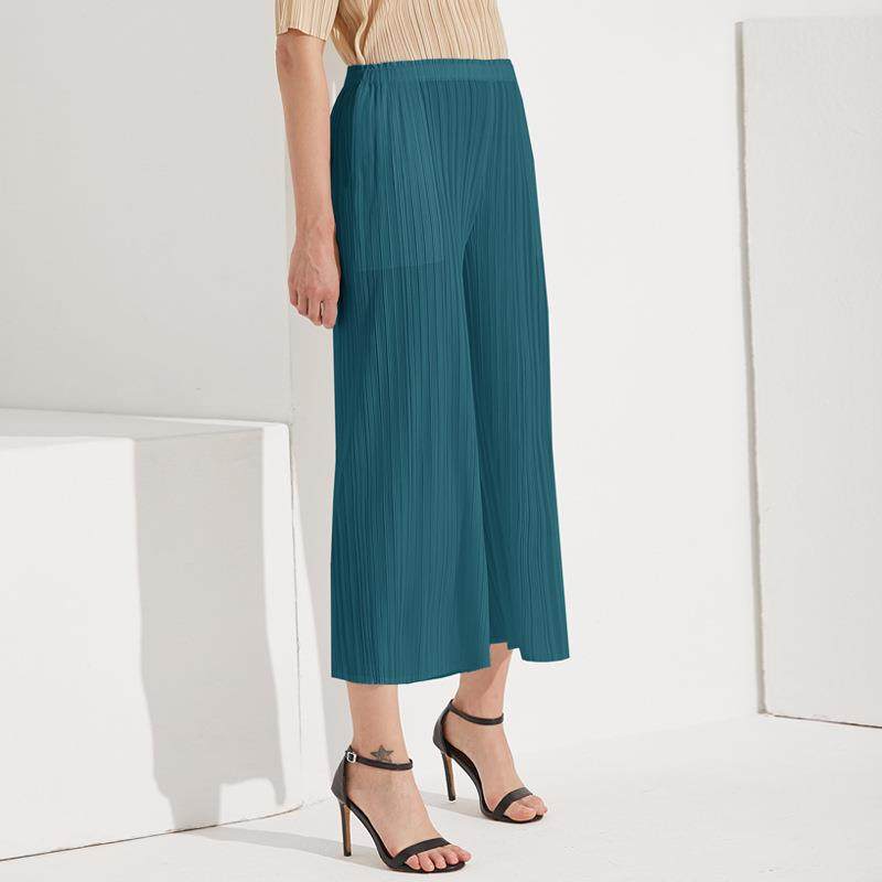 Women Pants Casual Pants Pleated Wear Womens Pants Leg Wide