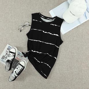 style wear simple color contrast vest Womens outer