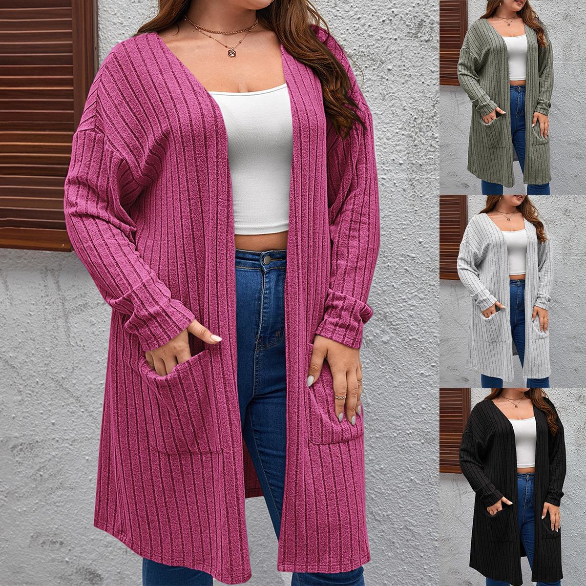 women for jacket sweater cardigan sleeve long casual size
