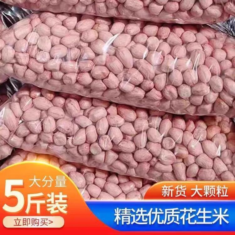 新鲜生花生花生米大袋五斤三斤装河南南阳粉皮大白沙花生香脆榨油