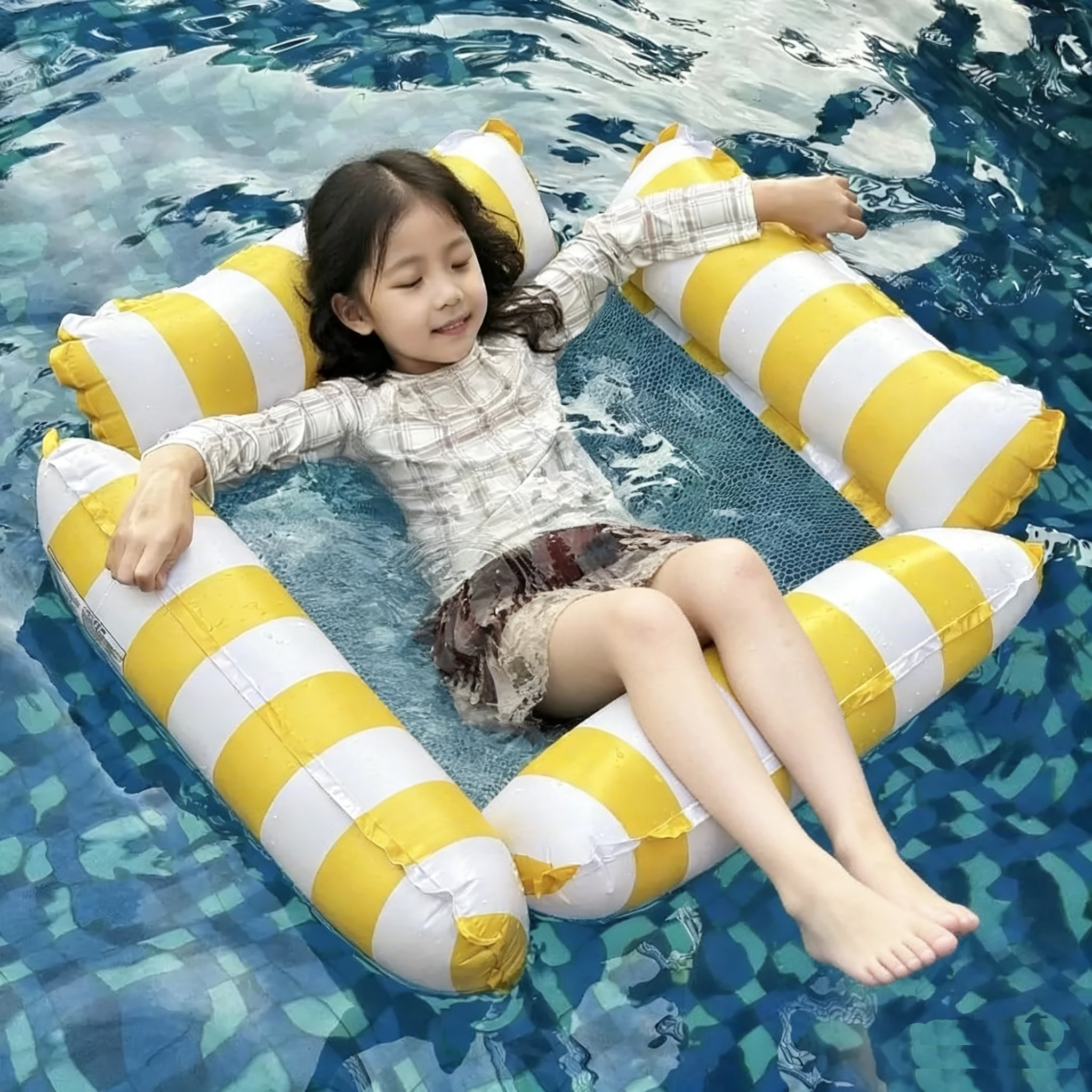 宝宝充气坐圈泳圈浮排躺椅