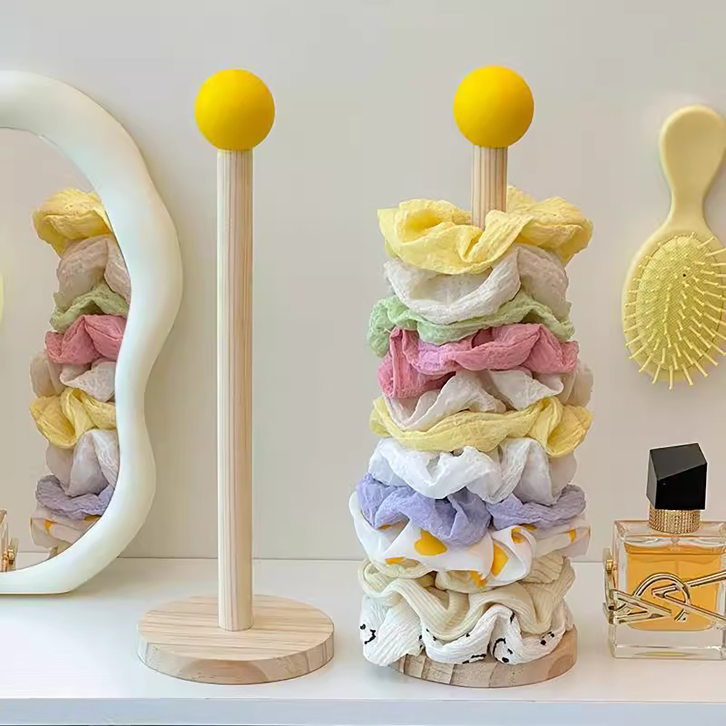 大肠发圈收纳架实木鲨鱼夹