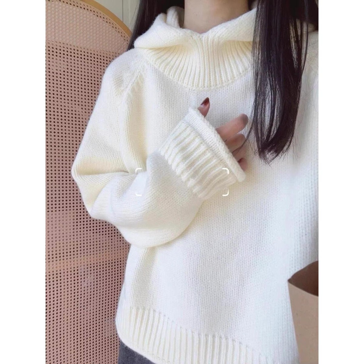 本命新年穿搭红色连帽套头毛衣女秋冬慵懒高级感外穿宽松针织上衣,女装/女士精品,毛衣,淘宝优惠券,粉丝福利购,淘宝优惠卷