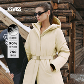 舒适保暖长款 新款 外套1912155 25冬季 KSWISS盖世威鹅绒羽绒服女